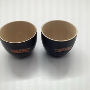 VINTAGE Bailey's‎ Irish Cream Whiskey Glasses YOURS / MINE 8 oz. Stoneware 2-Pc